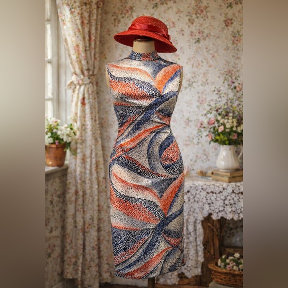 Dresses & Skirts - Vintage 1960’s “Kendell” “New Zealand” Navy & Red Abstract Polka Dot Dress